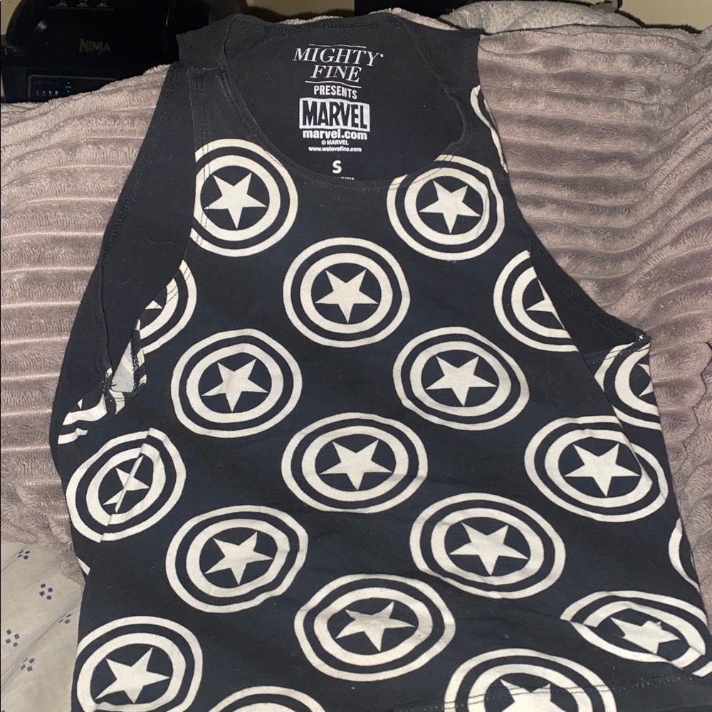 Marvel Superhero Captain America Women’s Crop Top, Small - Picture 3 of 3
